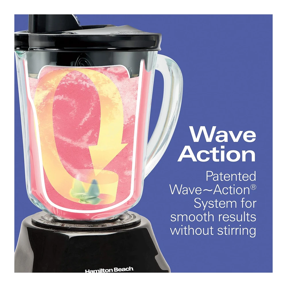 HAMILTON BEACH BATIDORA INTELIGENTE SMOOTHIE CON 5 FUNCIONES - INCLUYENDO CICLO AUTOMÁTICO PARA BATIDOS Y BATIDOS - ESFERA DE TARRO DE VIDRIO DE 40 ONZAS - ACERO INOXIDABLE (56208)