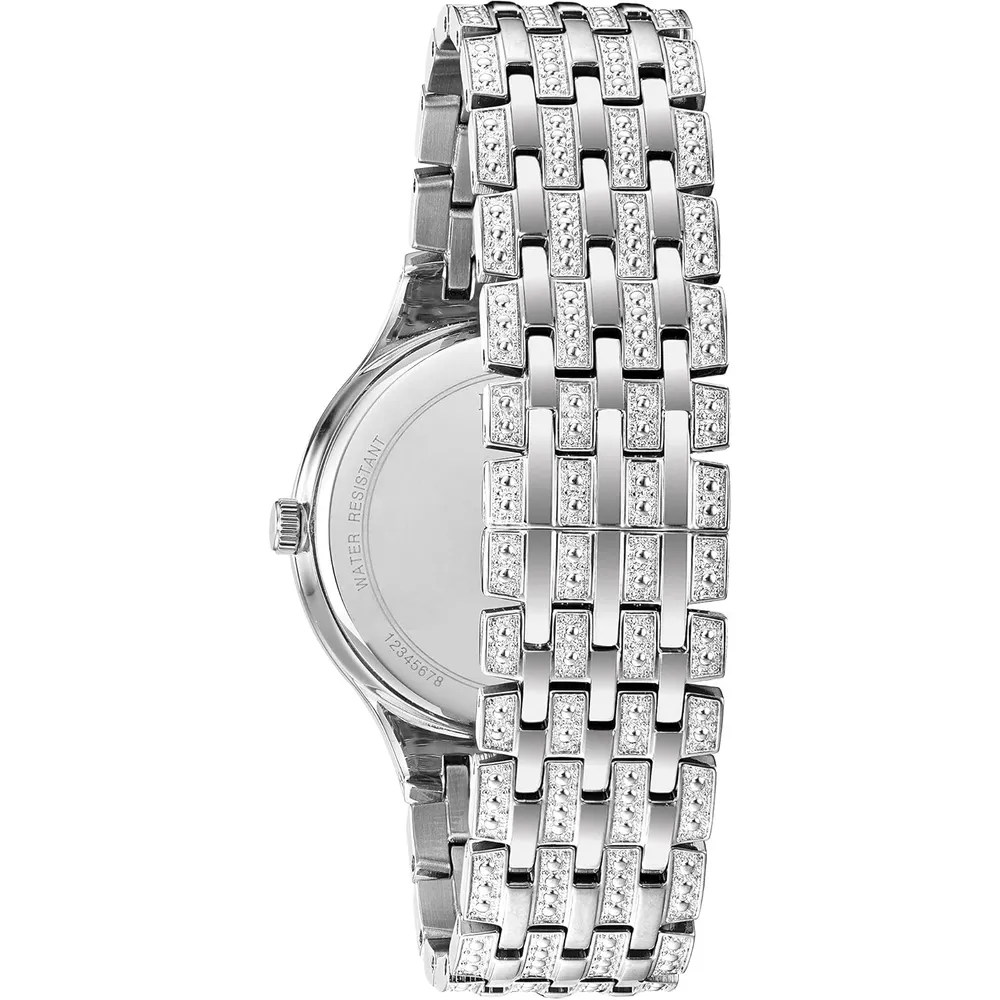 Bulova reloj Crystal Phantom hombre acero inoxidable cuarzo 3 agujas negra | Plateado