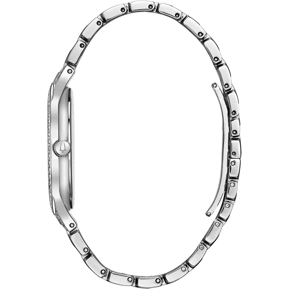 Bulova reloj Crystal Phantom hombre acero inoxidable cuarzo 3 agujas negra | Plateado