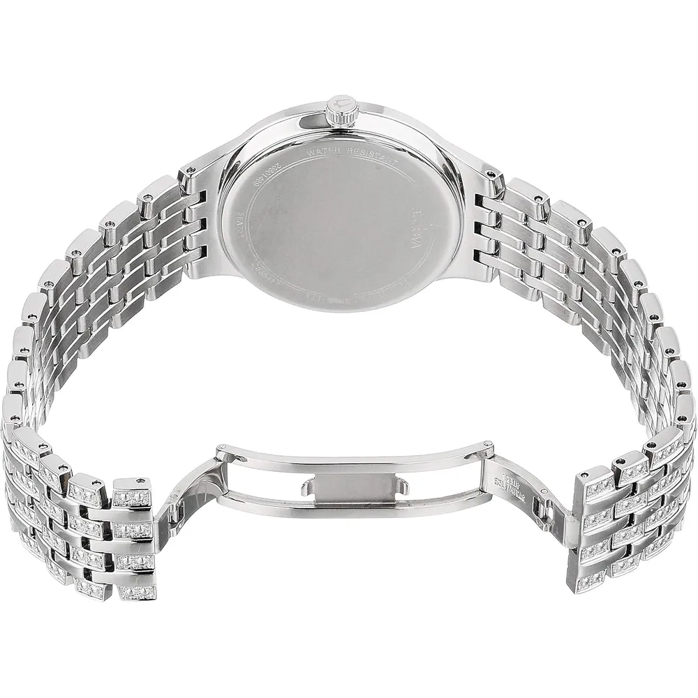 Bulova reloj Crystal Phantom hombre acero inoxidable cuarzo 3 agujas negra | Plateado