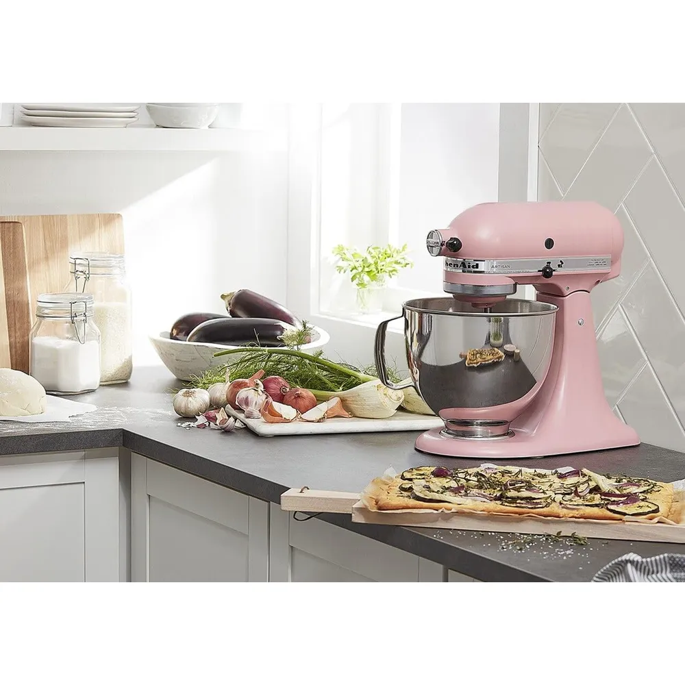 KITCHENAID ARTISAN, BATIDORA DE PIE 5 QT / 4.7 L CON PROTECTOR | ROSA SECO
