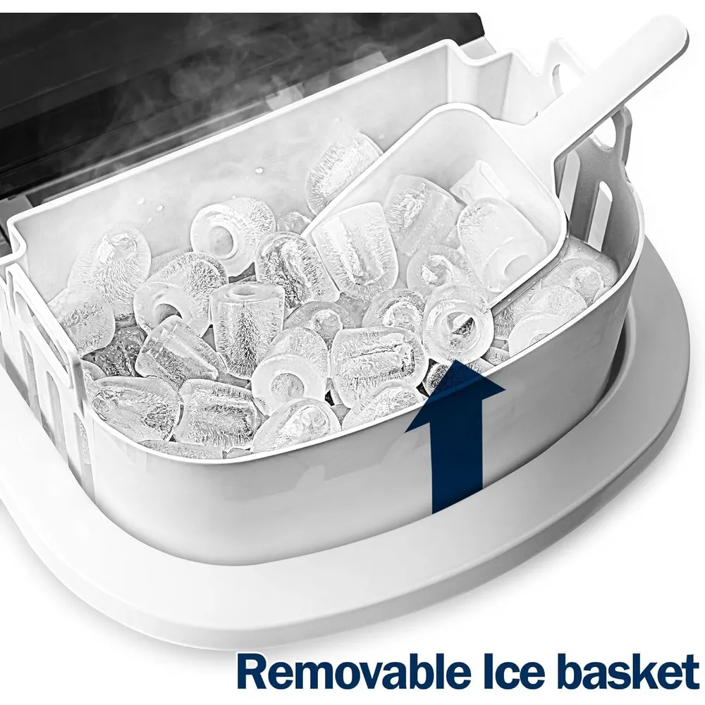 EUHOMY IM-01 MÁQUINA DE HIELO DE ENCIMERA 26 LB/24H | ACERO PLATEADO
