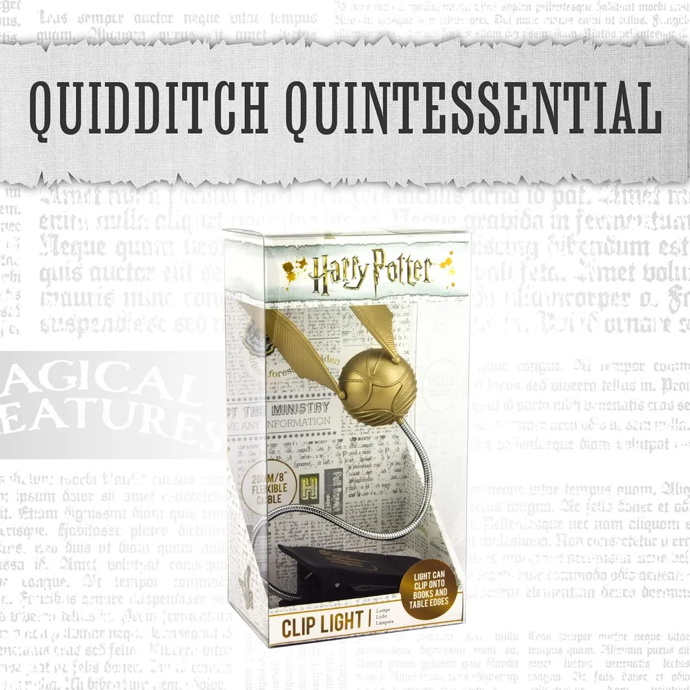 Paladone Harry Potter, lámpara lectura Snitch Dorada con clip