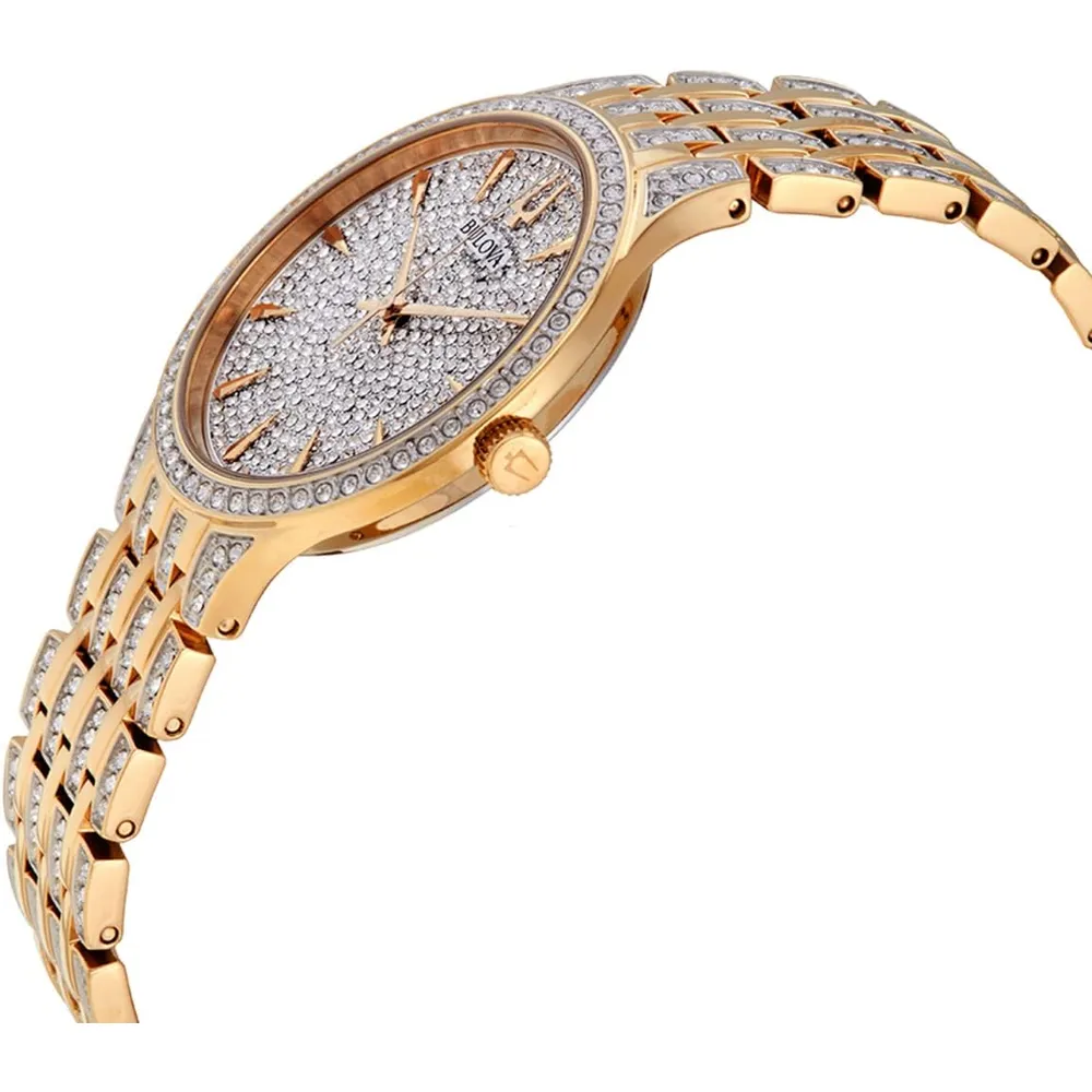 Bulova reloj Crystal Phantom hombre cuarzo 3 agujas acero inoxidable | Oro/Plata