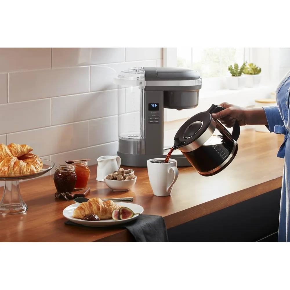 KITCHENAID, CAFETERA DE GOTEO 12 QT / 11.4 L CON CABEZAL DE DUCHA EN ESPIRAL | NEGRO