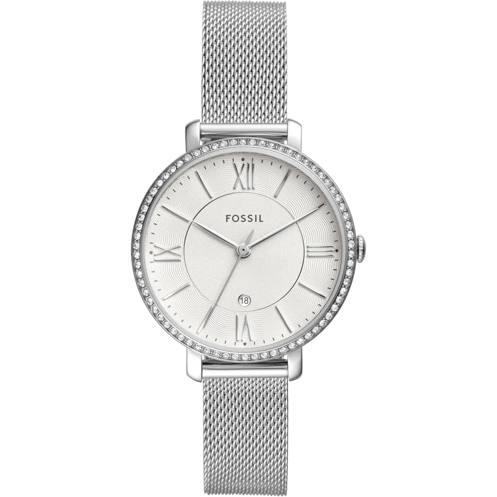 Fossil reloj de cuarzo Jacqueline para mujer, acero y tres agujas | Plateado
