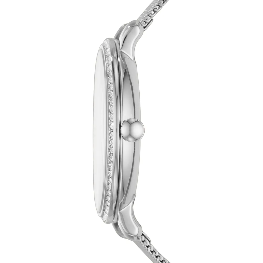 Fossil reloj de cuarzo Jacqueline para mujer, acero y tres agujas | Plateado