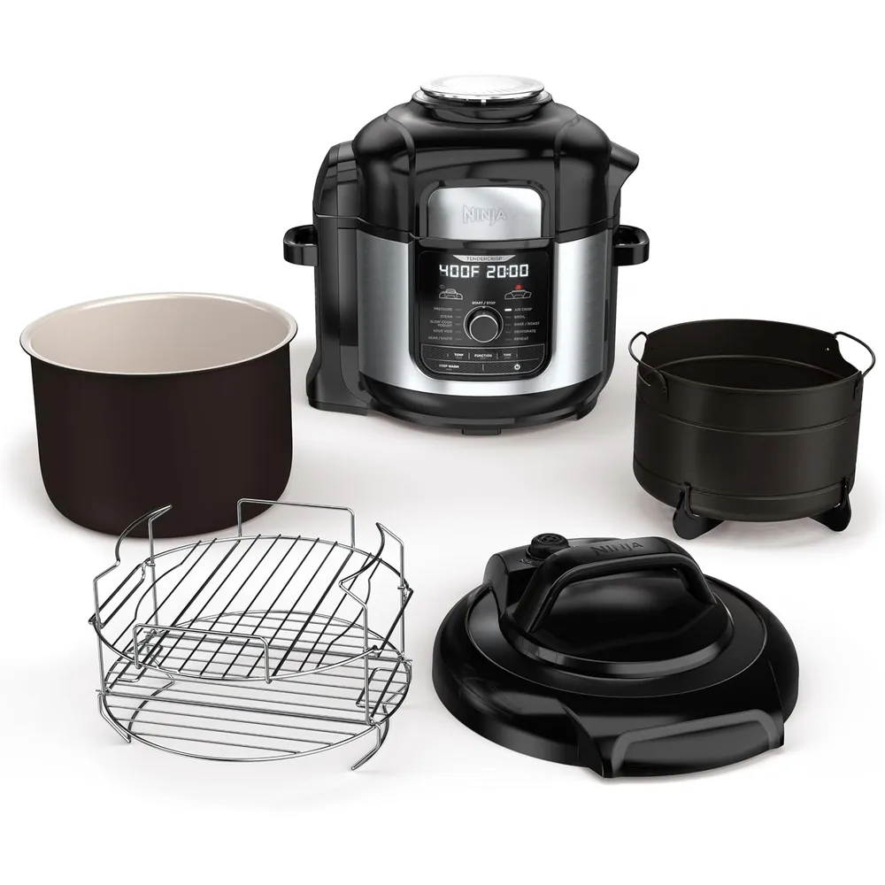 NINJA OLLA A PRESIÓN Y FREIDORA FOODI FD401 LP3 8 QT / 7.57 L | PLATEADO