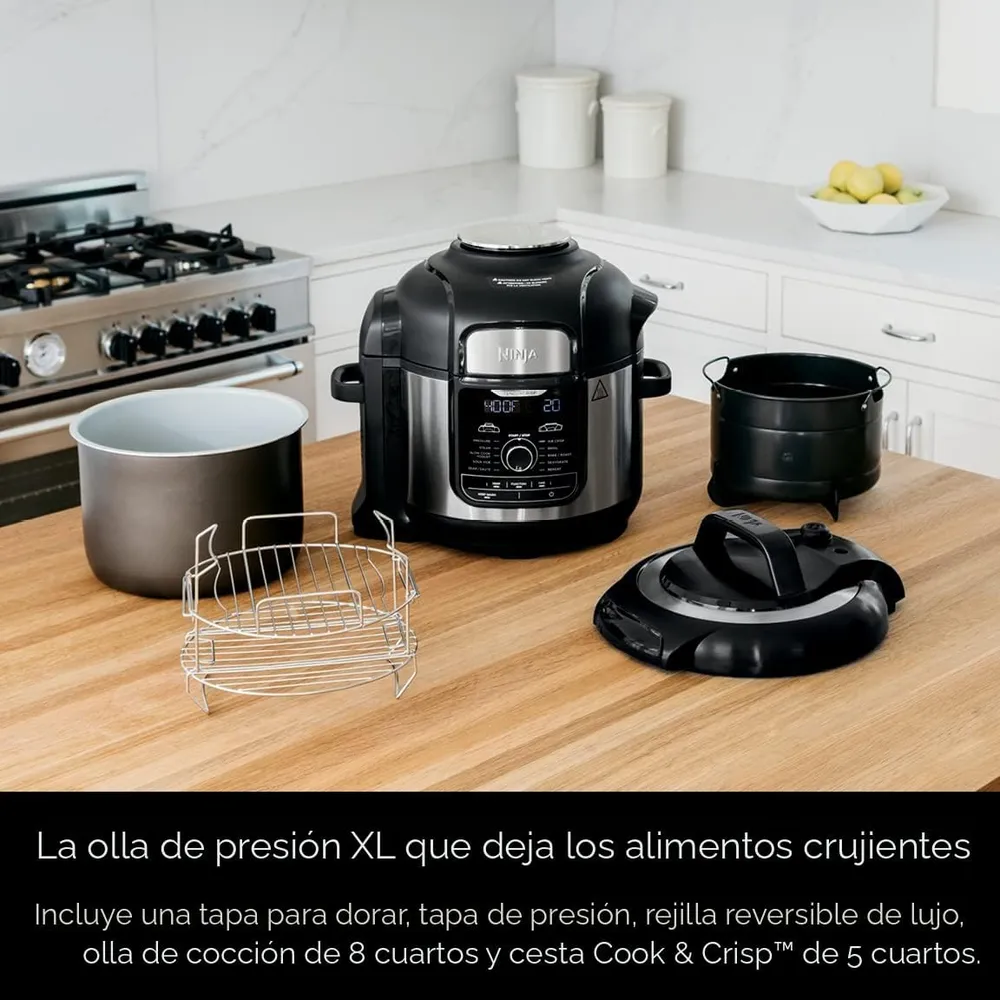NINJA OLLA A PRESIÓN Y FREIDORA FOODI FD401 LP3 8 QT / 7.57 L | PLATEADO