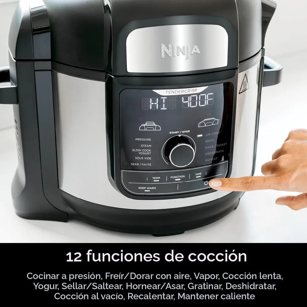 NINJA OLLA A PRESIÓN Y FREIDORA FOODI FD401 LP3 8 QT / 7.57 L | PLATEADO