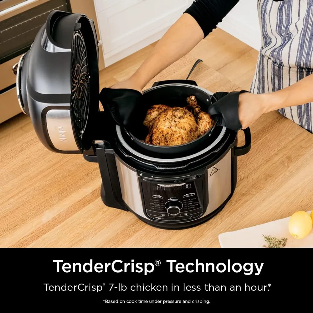 NINJA OLLA A PRESIÓN Y FREIDORA FOODI FD401 LP3 8 QT / 7.57 L | PLATEADO