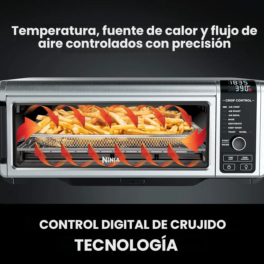 NINJA HORNO DE ENCIMERA DIGITAL AIR FRY SP101 8 EN 1, 60.7 OZ / 1.8 L | PLATEADO