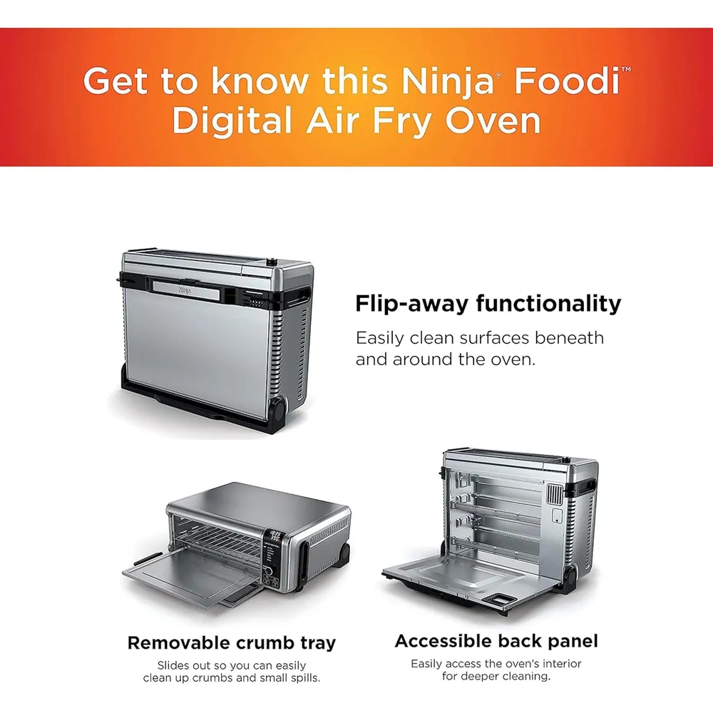 NINJA HORNO DE ENCIMERA DIGITAL AIR FRY SP101 8 EN 1, 60.7 OZ / 1.8 L | PLATEADO