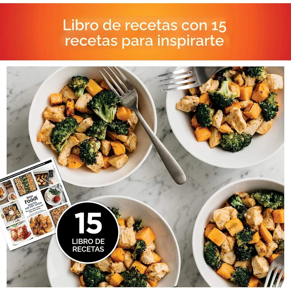 NINJA HORNO DE ENCIMERA DIGITAL AIR FRY SP101 8 EN 1, 60.7 OZ / 1.8 L | PLATEADO