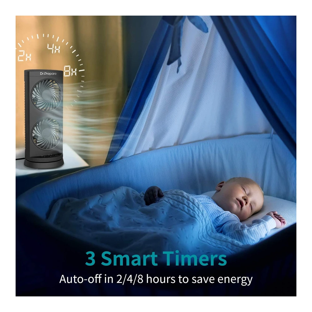 b07sh3z8p9_3.webp DR. PREPARE VENTILADOR DE TORRE 12" – OSCILANTE, SILENCIOSO CON 3 VELOCIDADES Y TEMPORIZADOR – NEGRO