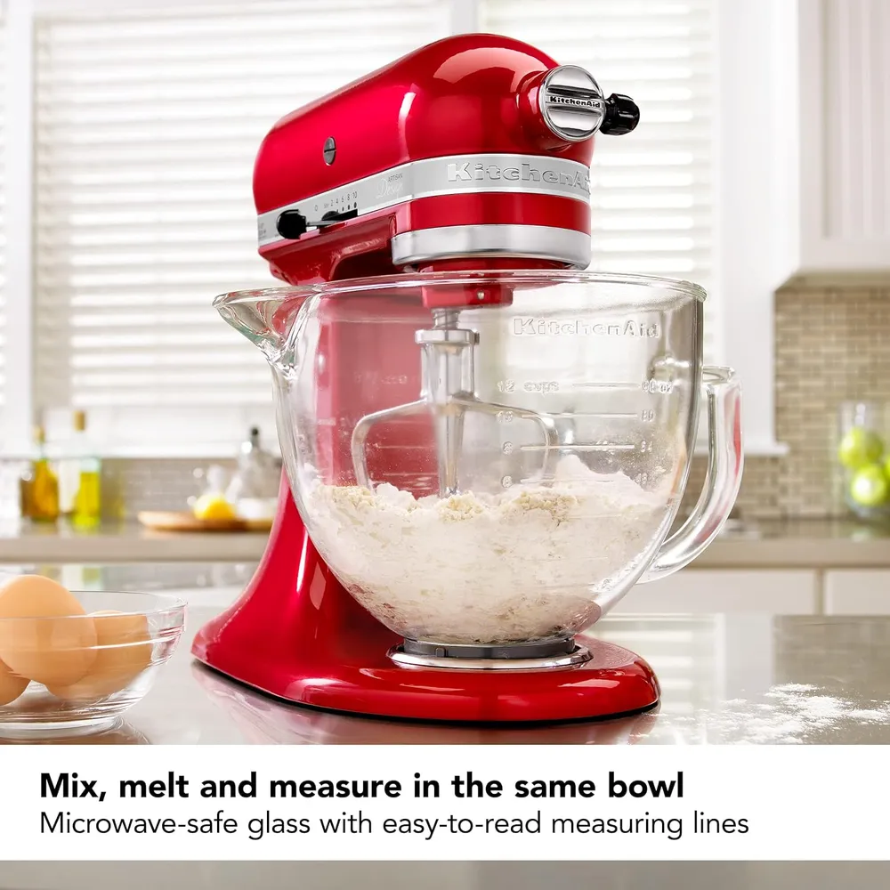 KITCHENAID, RECIPIENTE DE VIDRIO 5 QT / 4.7 L CON TAPA Y MARCAS DE MEDICIÓN