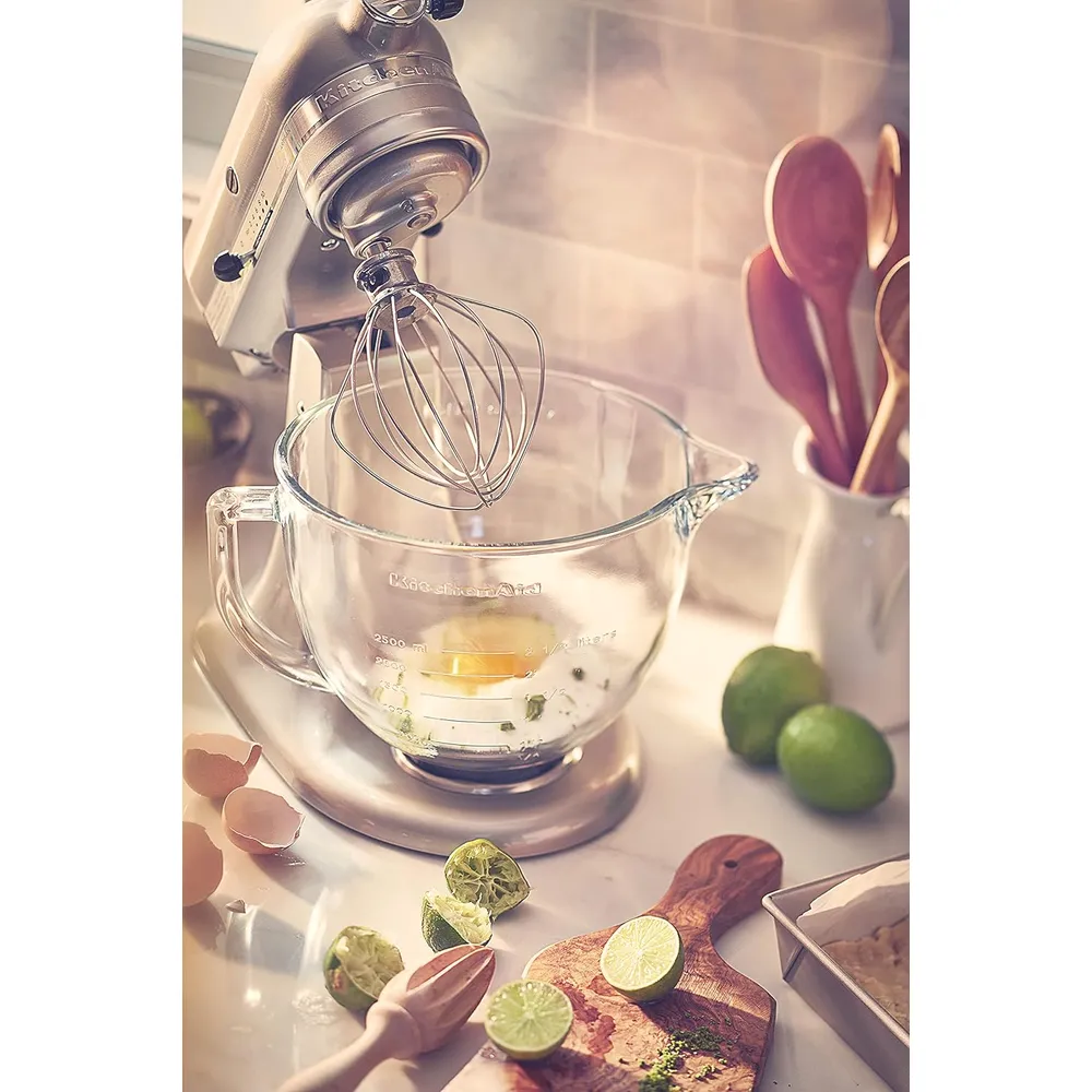 KITCHENAID, RECIPIENTE DE VIDRIO 5 QT / 4.7 L CON TAPA Y MARCAS DE MEDICIÓN