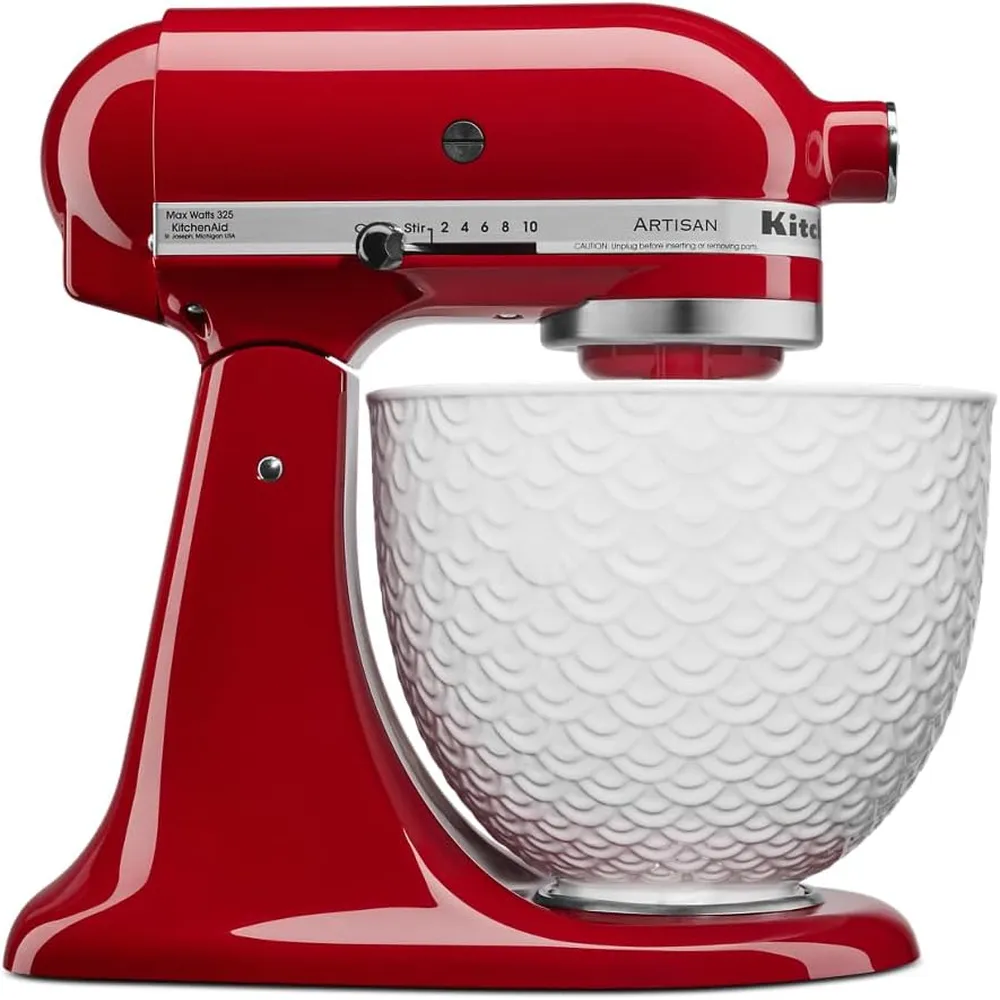 KITCHENAID, RECIPIENTE DE CERÁMICA 5 QT / 4.7 L | ENCAJE DE SIRENA BLANCO