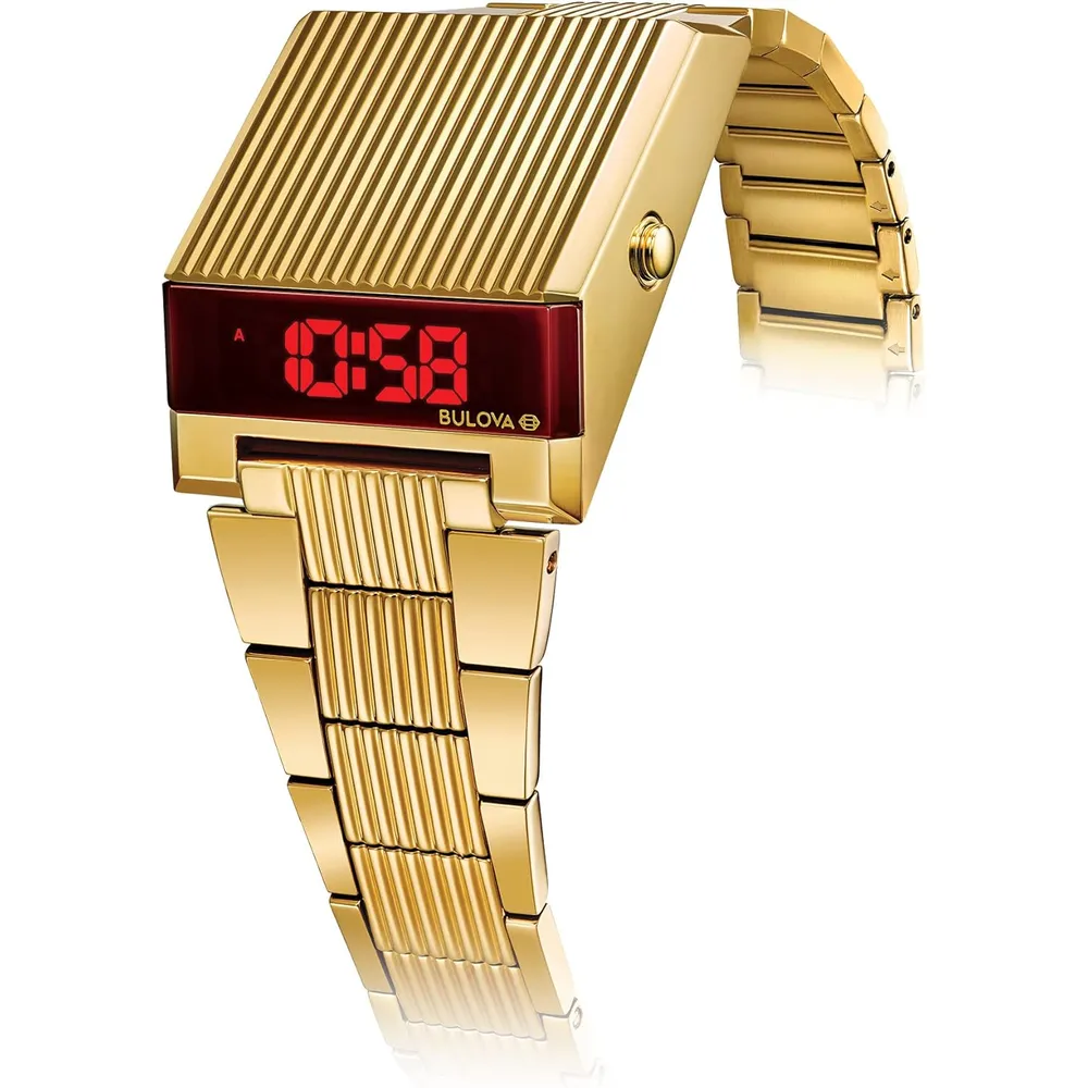 Bulova reloj Archive hombre LED Computron acero inoxidable | Oro