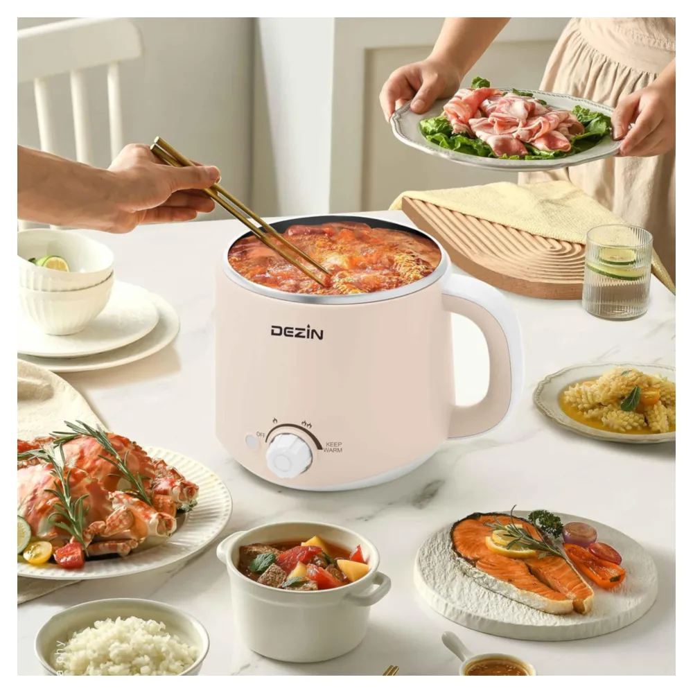 DEZIN OLLA ELÉCTRICA RÁPIDA ACERO INOXIDABLE DE 1.6L BEIGE