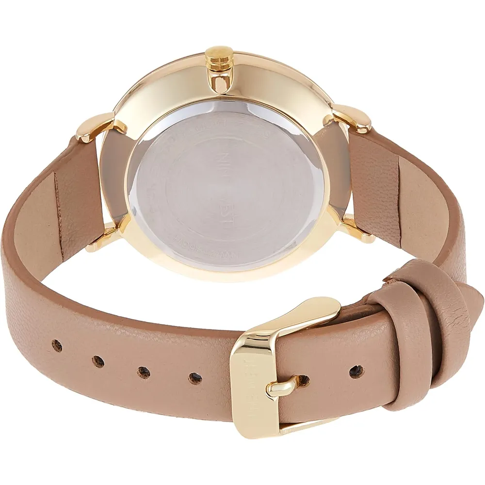 Nine West NW/2346GPGN reloj para dama con correa clásica | 36 mm - Bronceado/Oro