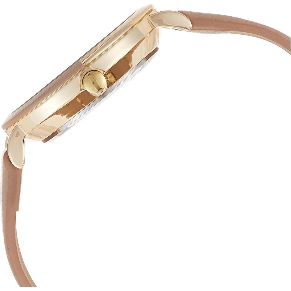 Nine West NW/2346GPGN reloj para dama con correa clásica | 36 mm - Bronceado/Oro