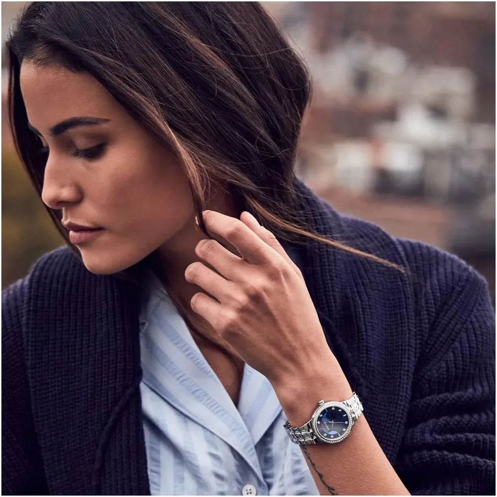 Bulova reloj Crystal Phantom mujer cuarzo 3 agujas cristal facetado | Plata