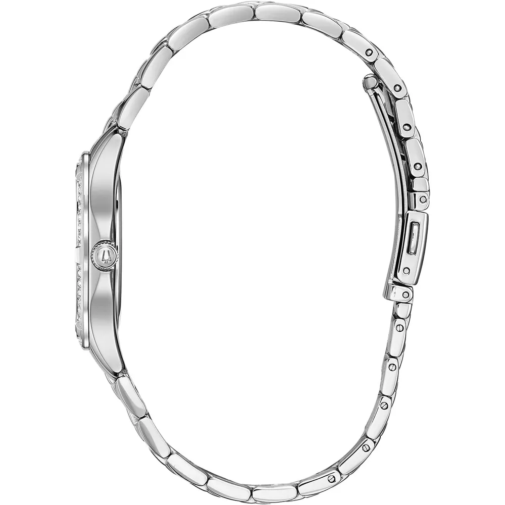Bulova reloj mujer acero inoxidable cuarzo 3 agujas esfera nácar | Plata