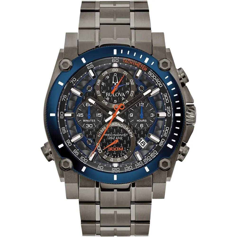 Bulova reloj Precisionist hombre cronógrafo ocho agujas acero inoxidable | Negro