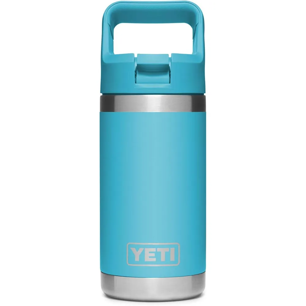 YETI Botella Rambler Jr. para Niños con Cañita de 12 oz | Celeste Neón