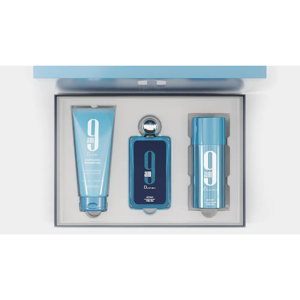 SET DE PERFUME AFNAN 9 AM DIVE EDP 3 PZS