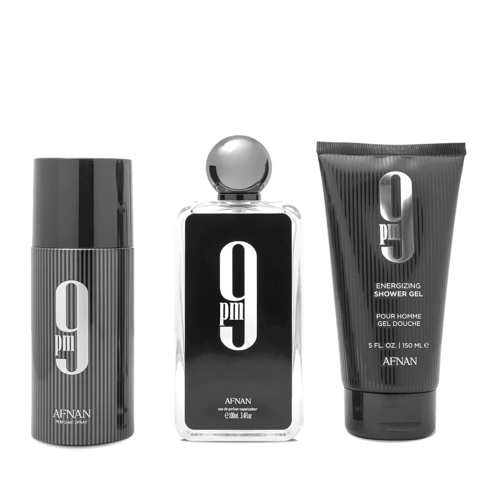SET DE PERFUME AFNAN 9 PM EDP 3 PZS HOMBRE