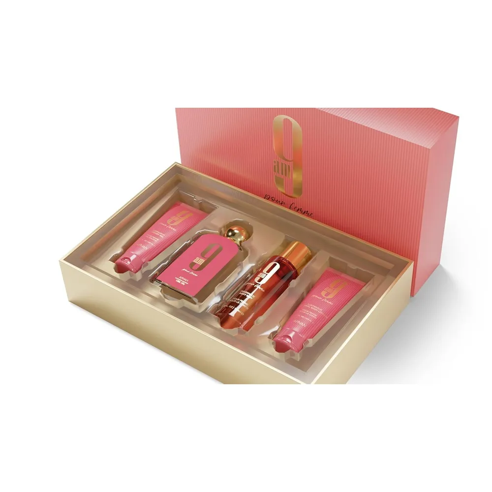 SET DE PERFUME AFNAN 9 AM POUR FEMME EDP 4 PZS