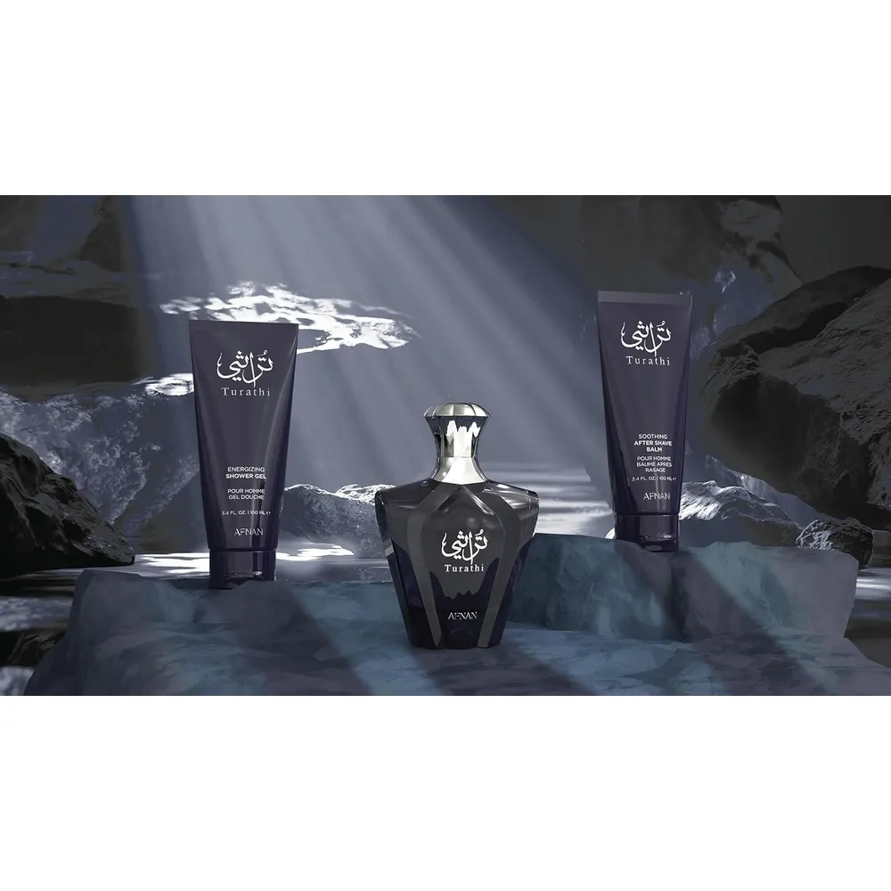 SET DE PERFUME AFNAN TURATHI HOMME BLUE EDP  3 PZS HOMBRE