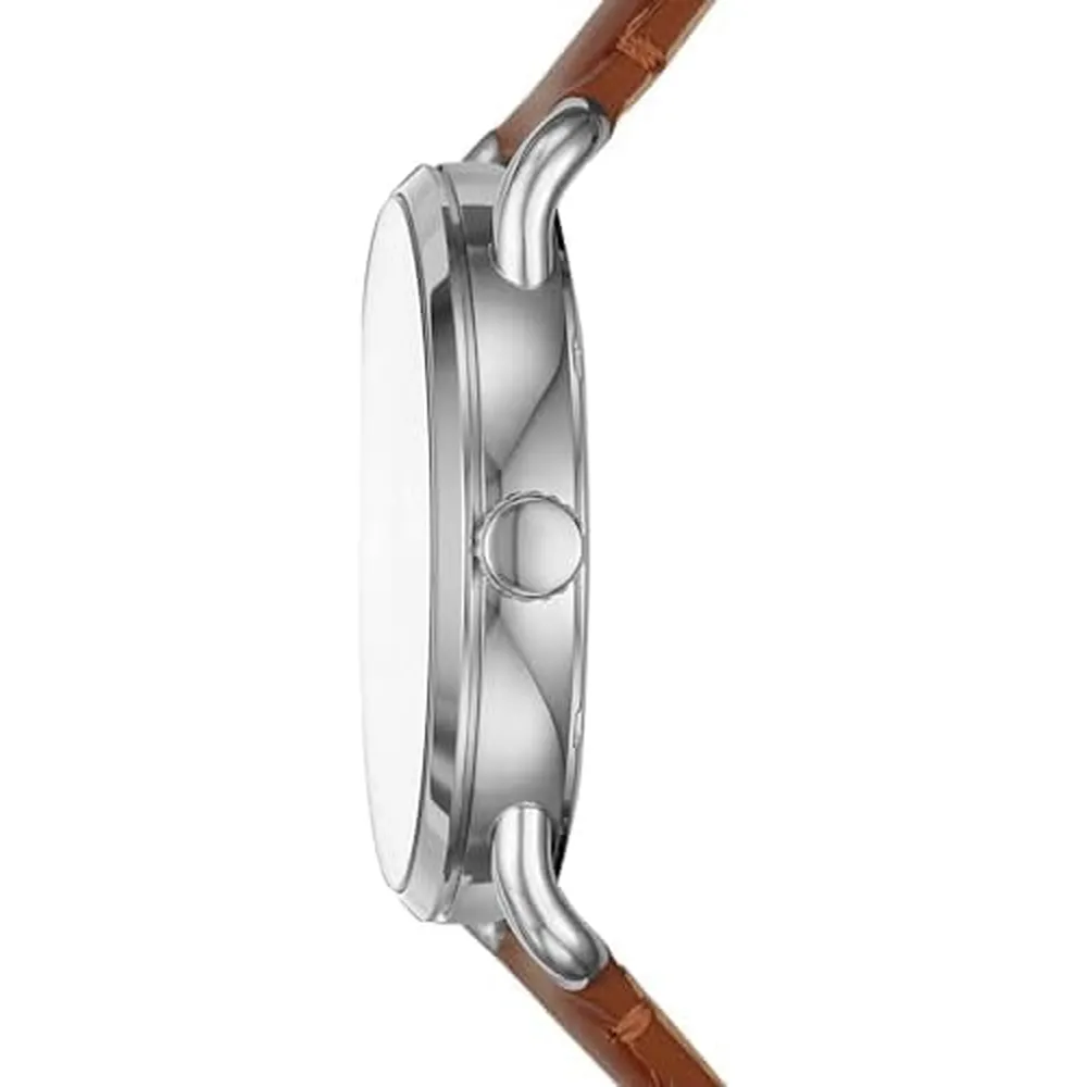 Fossil reloj de cuarzo Copeland para hombre, acero y cuero | Marrón/ Azul