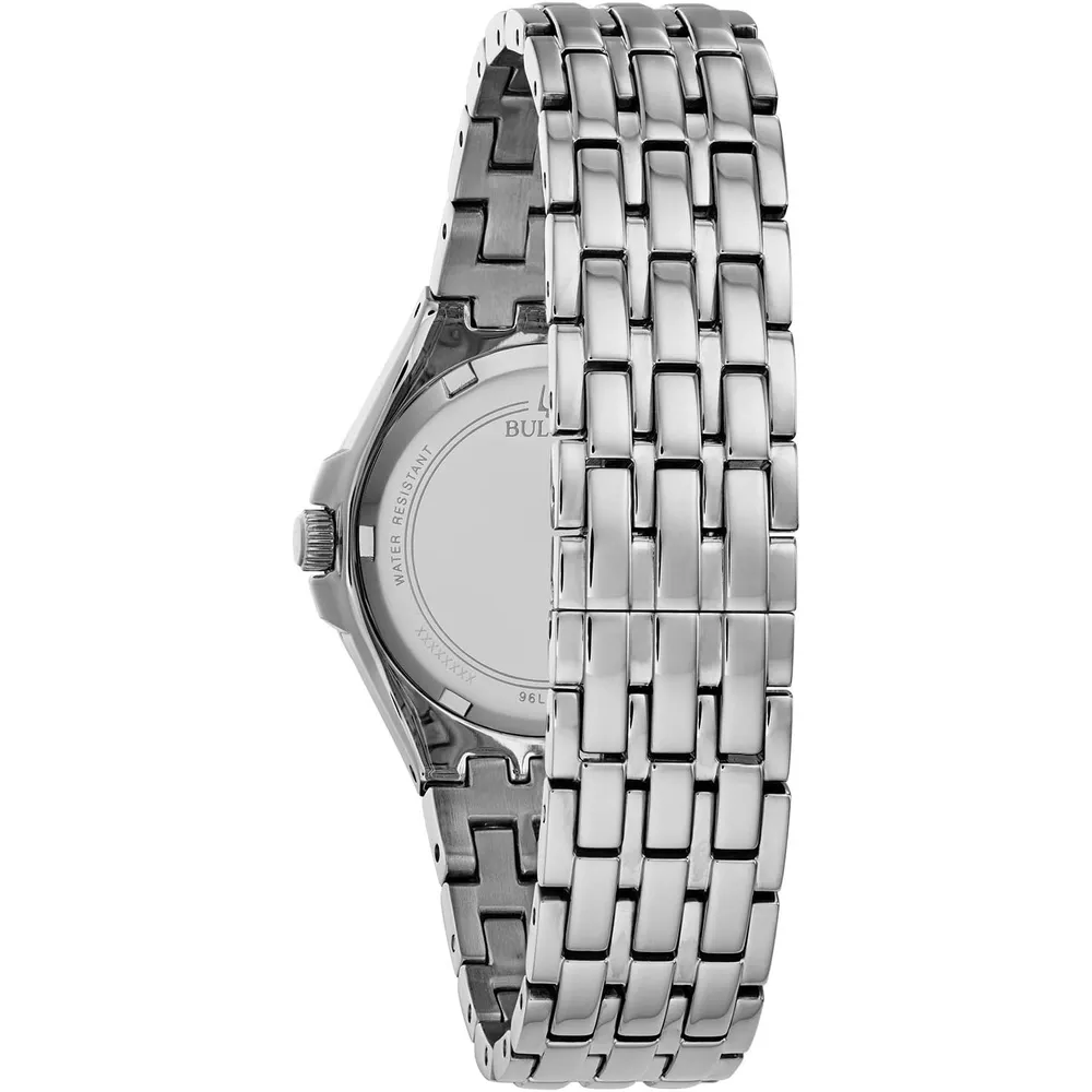 Bulova reloj Crystal Phantom mujer cuarzo 3 agujas acero 110 cristales baguette | Plateado