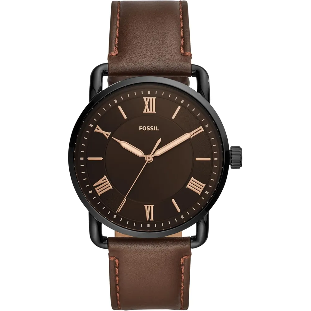 Fossil reloj de cuarzo Copeland para hombre, acero y cuero | Marrón