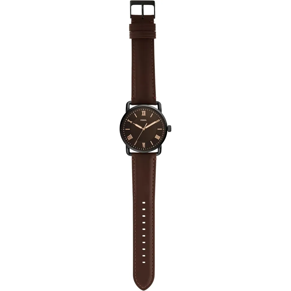 Fossil reloj de cuarzo Copeland para hombre, acero y cuero | Marrón