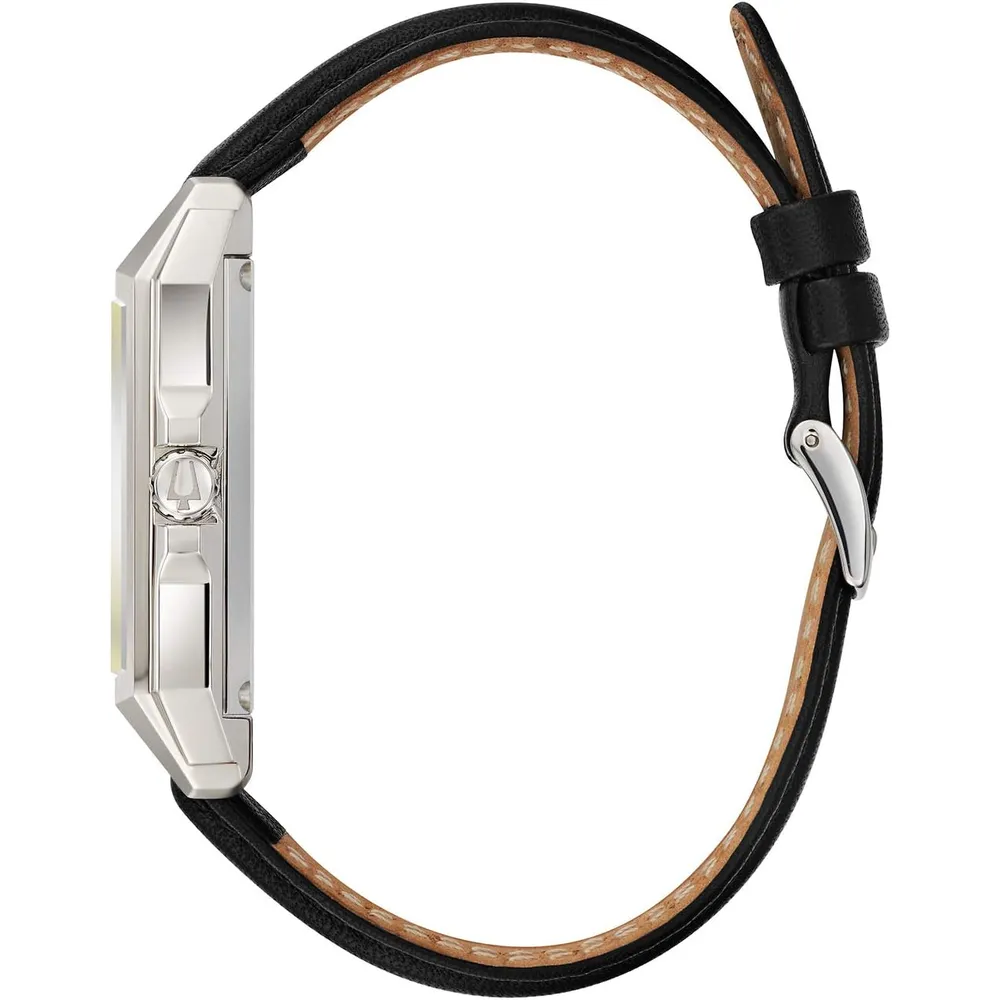 Bulova reloj Frank Lloyd Wright 3 agujas de cuarzo correa cuero | Negro