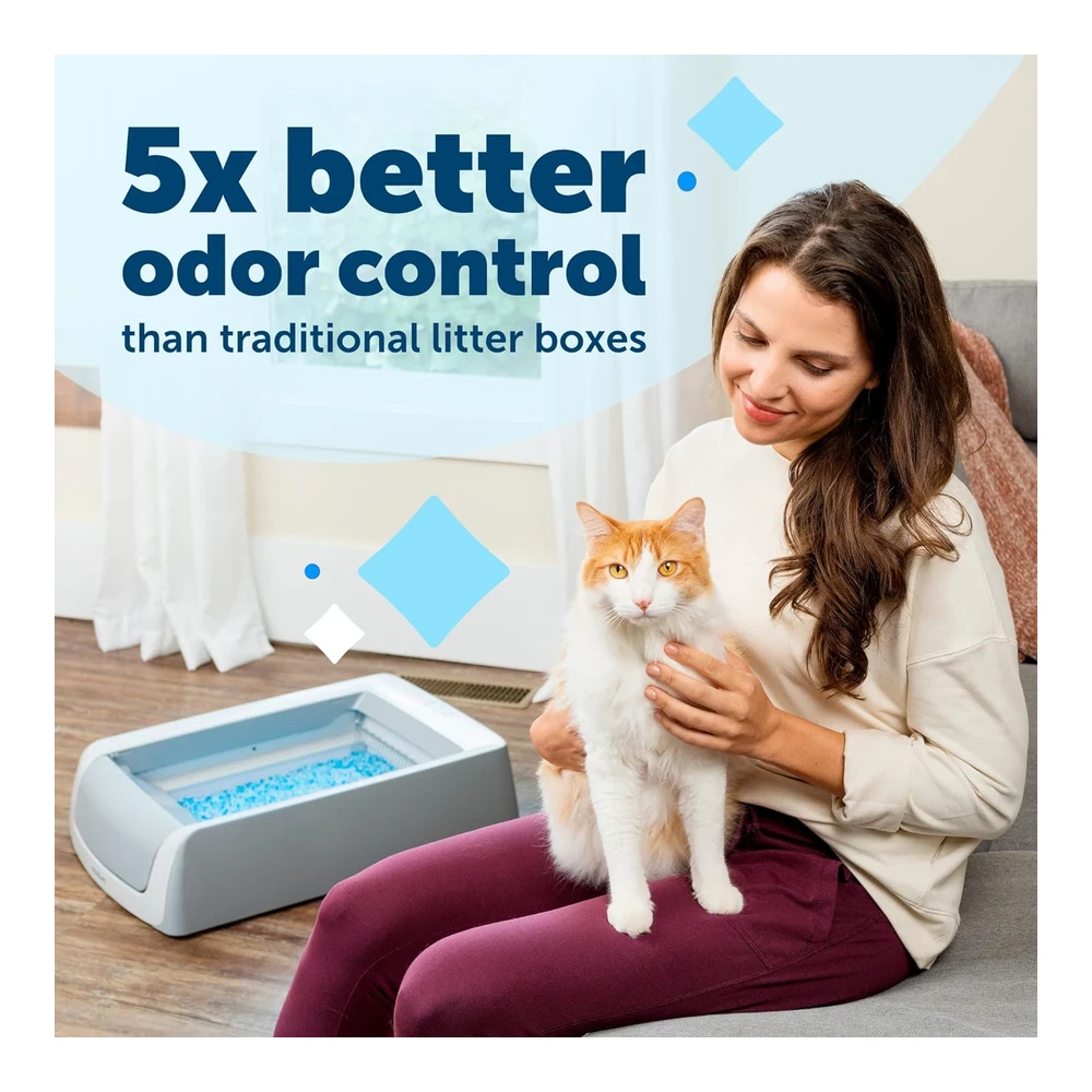 Petsafe Scoopfree Complete Plus-Caja de Arena Autolimpiante Bandeja de Cristal Desechable Control de Olores Bandeja Desechable | Gris