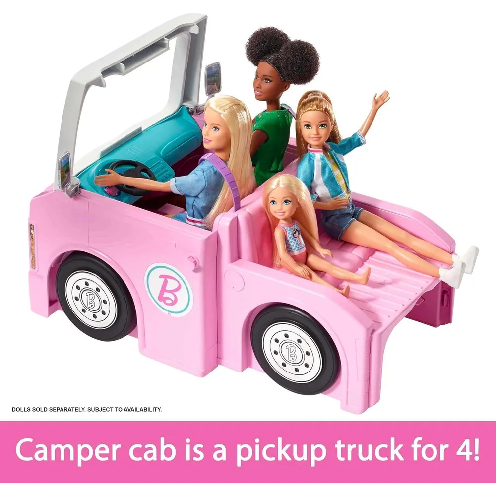 BARBIE CARAVANA TRANSFORMABLE 3 EN 1 CON ACCESORIOS