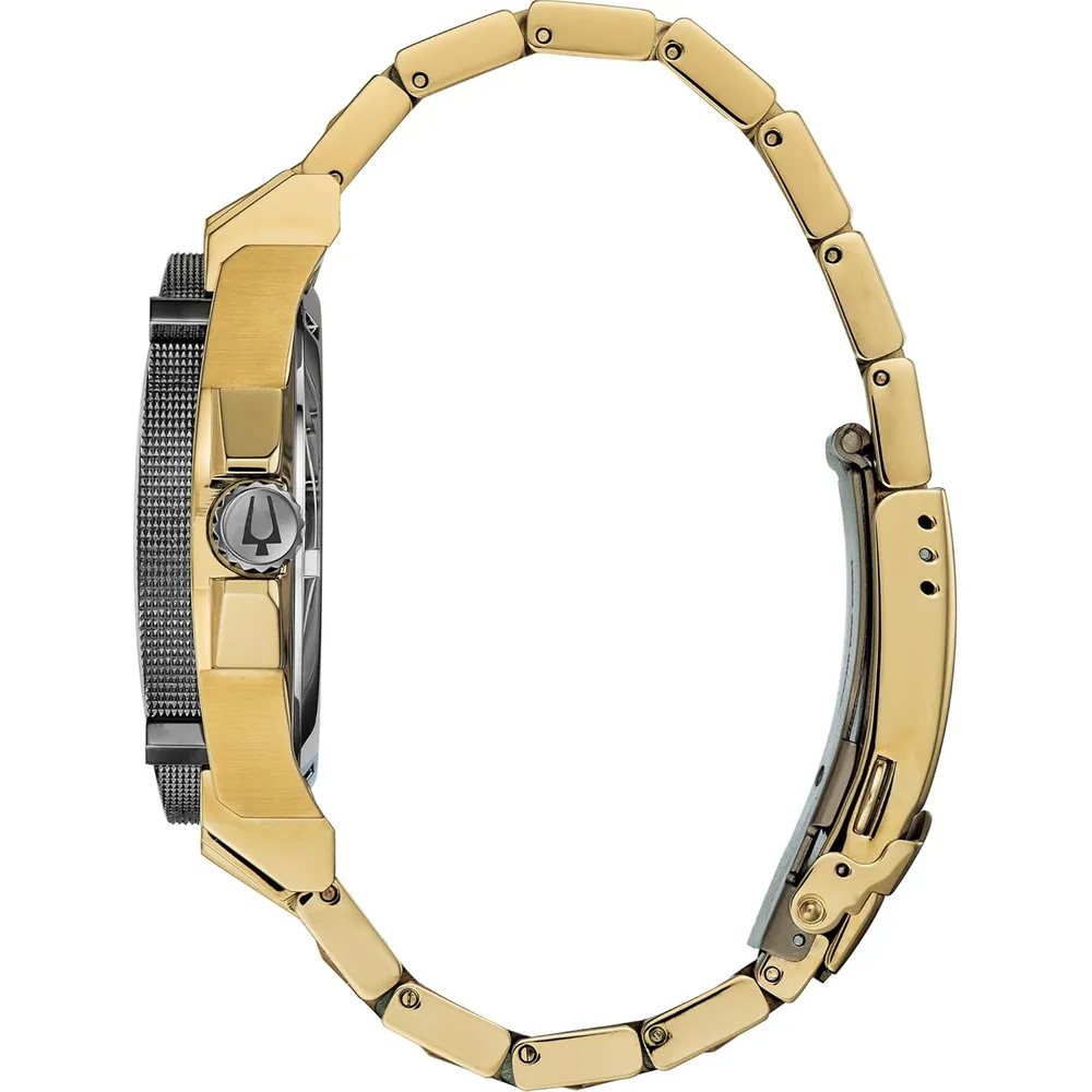 Bulova reloj Icon cuarzo alta precisión hombre diamantes resistente al agua | Oro/Negro