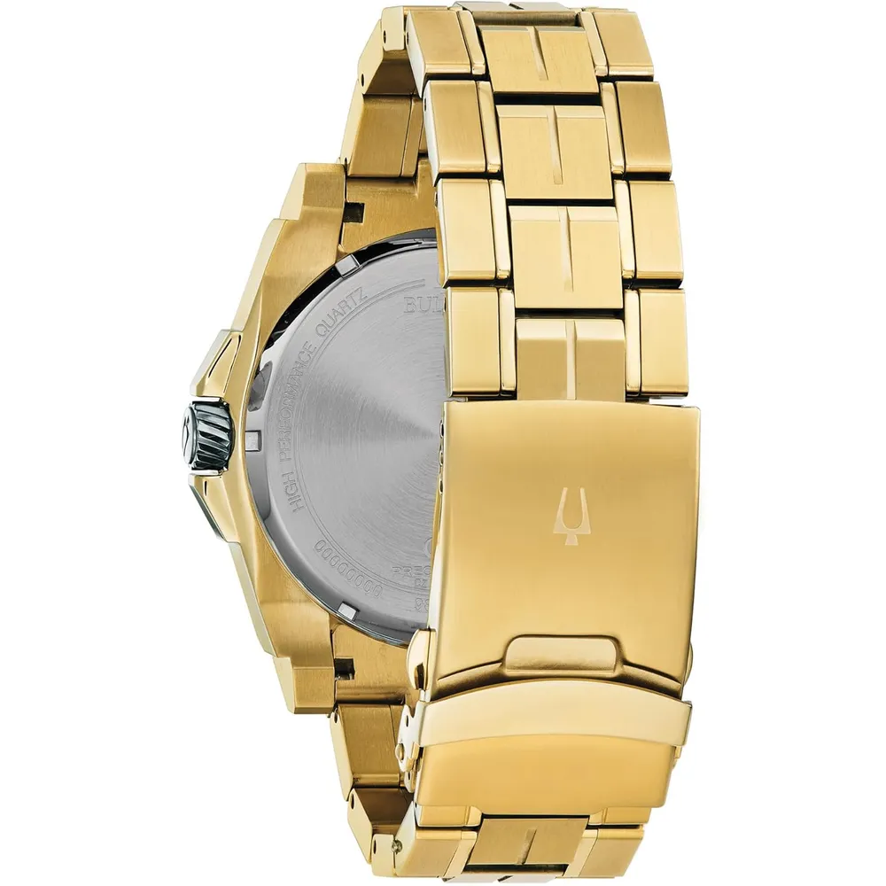 Bulova reloj Icon cuarzo alta precisión hombre diamantes resistente al agua | Oro/Negro