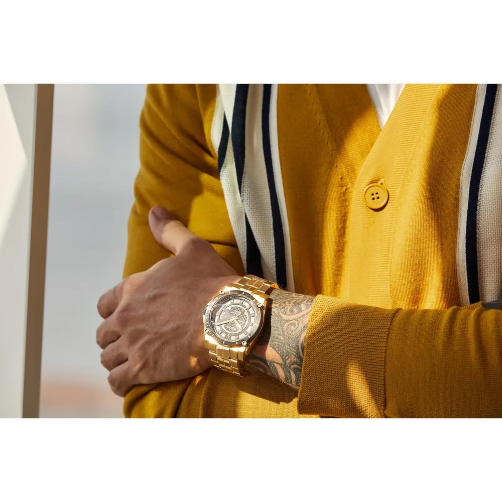 Bulova reloj Icon cuarzo alta precisión hombre diamantes resistente al agua | Oro/Negro