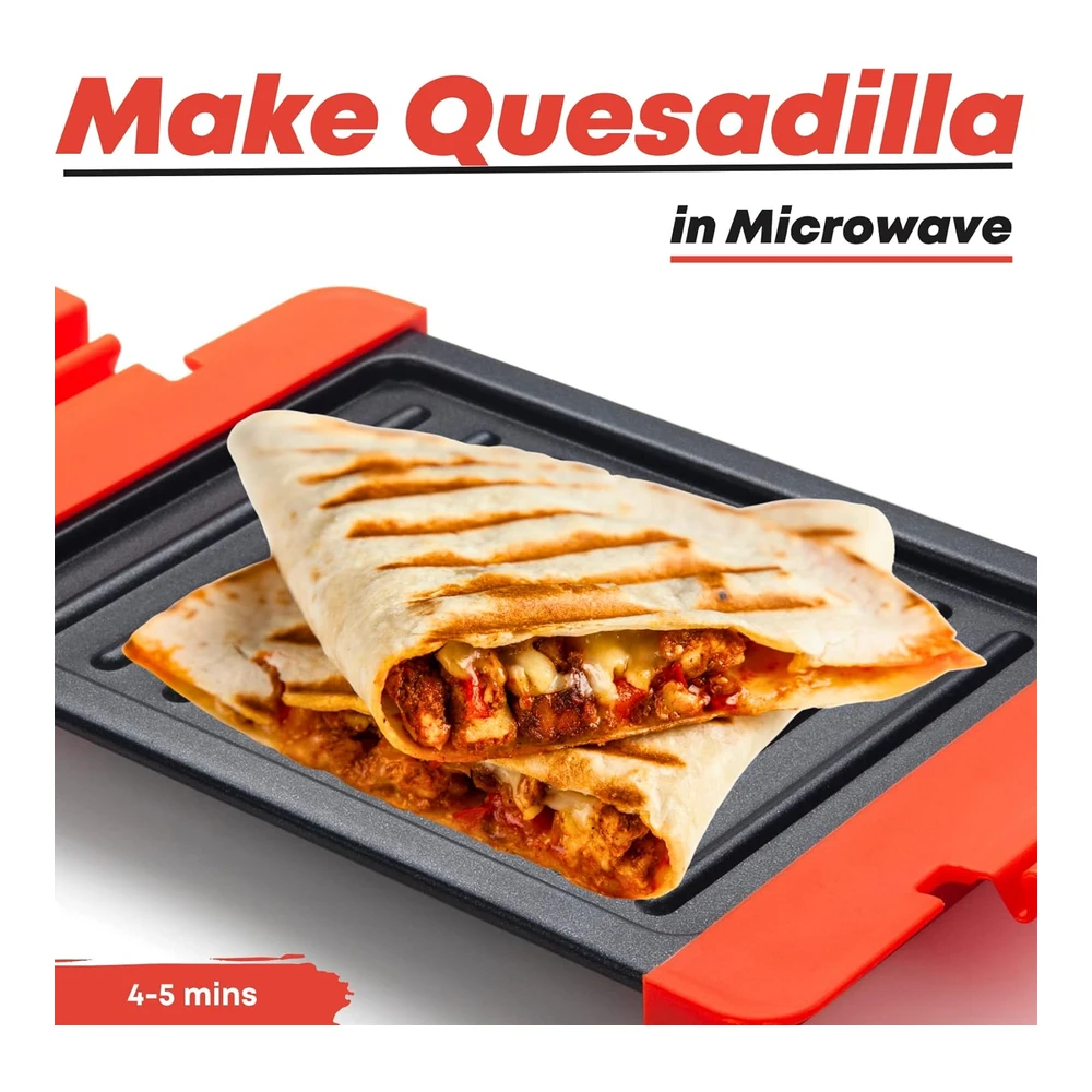 Maconee Sandwichera para Microondas | Máquina de Queso para Parrilla de Microondas | Utensilios de Cocina para Tostadora de Microondas | Prensa Panini | Cocina Rápida y Apta para Lavavajillas - Naranja