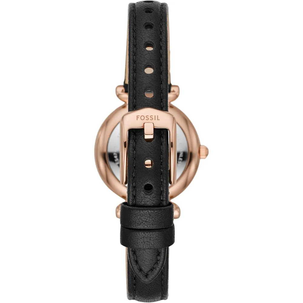 Fossil reloj de cuarzo Carlie para mujer, acero y tres agujas | Negro/ Azul