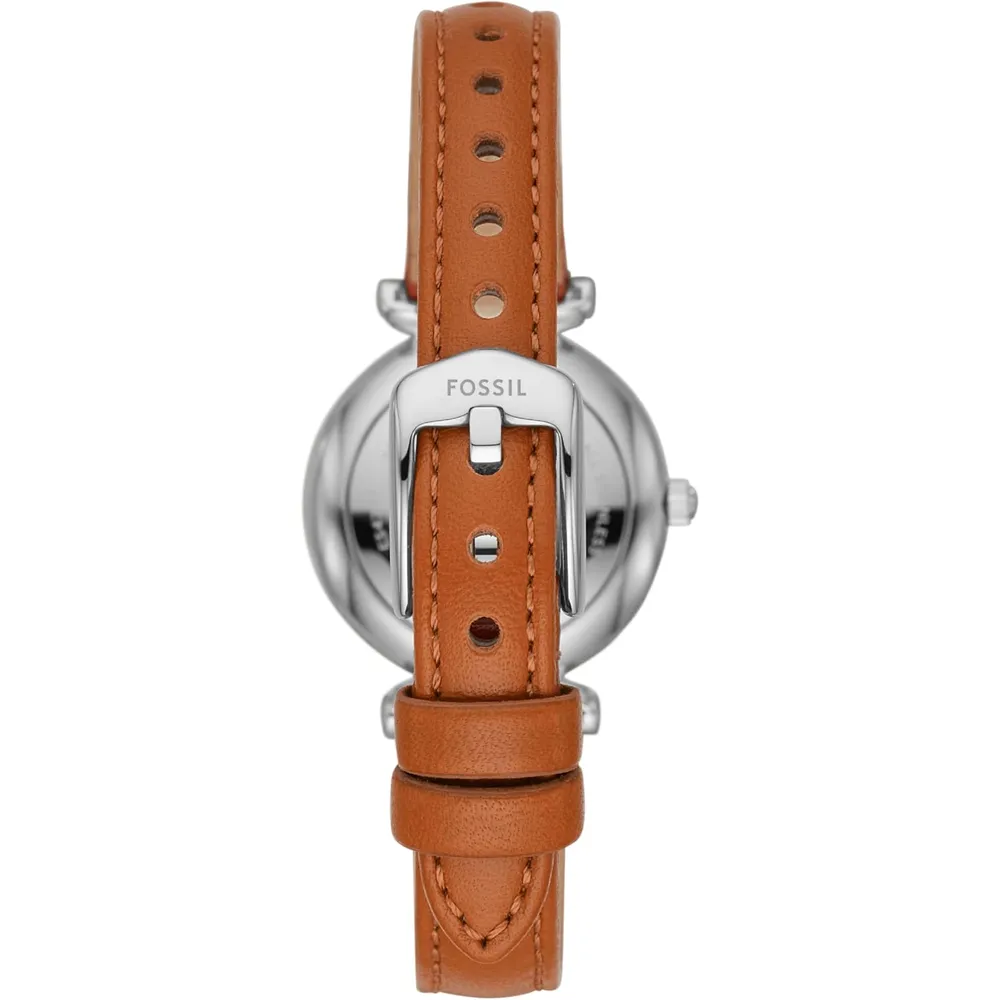 Fossil reloj de cuarzo Carlie para mujer, acero y tres agujas | Marrón/ Azul
