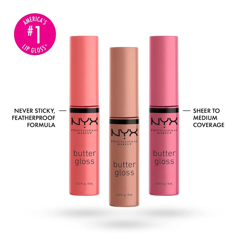 NYX Butter Gloss Brillo de Labios Pack x3 | Angel Food Cake, Crème Brûlée y Madeleine