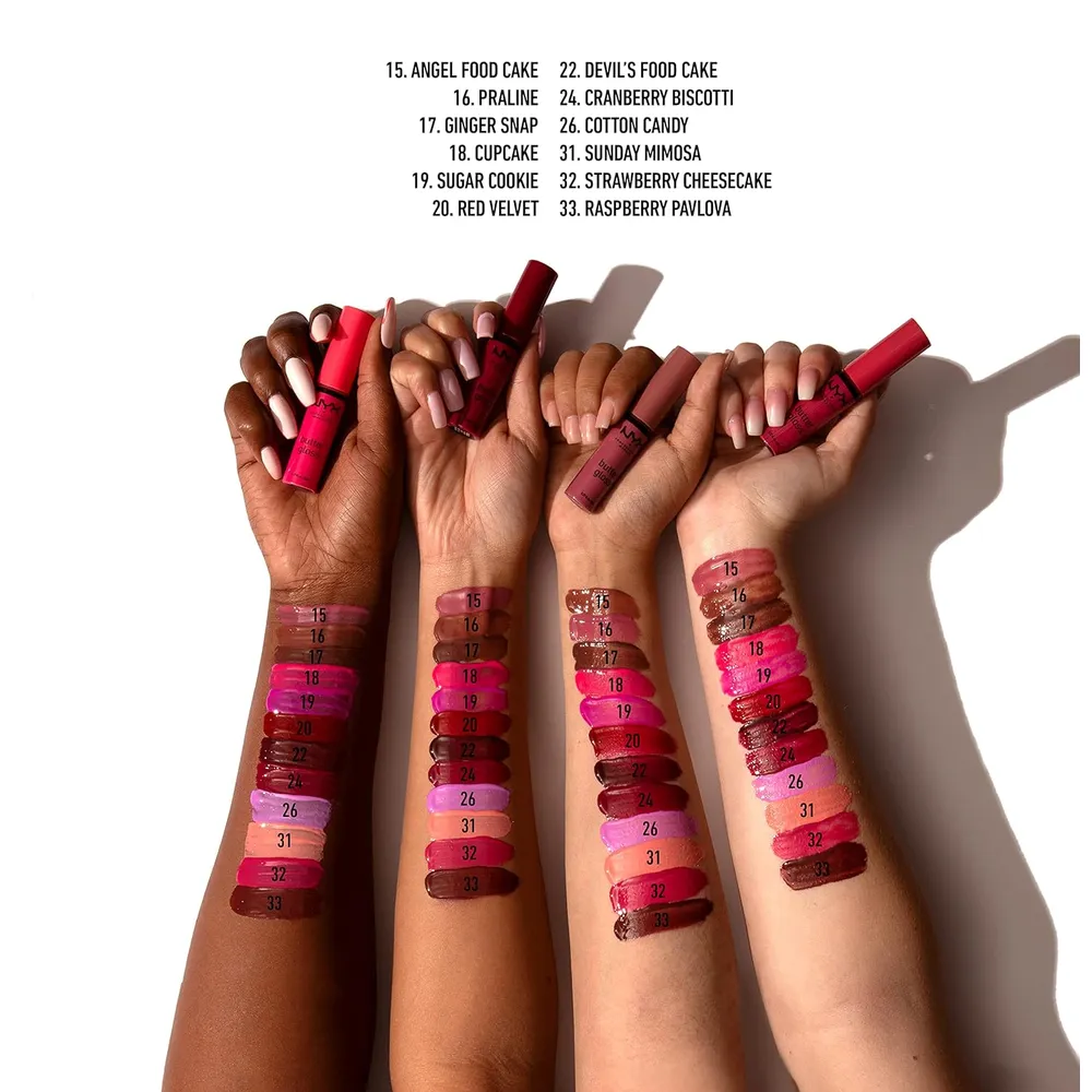 NYX Butter Gloss Brillo de Labios Pack x3 | Angel Food Cake, Crème Brûlée y Madeleine