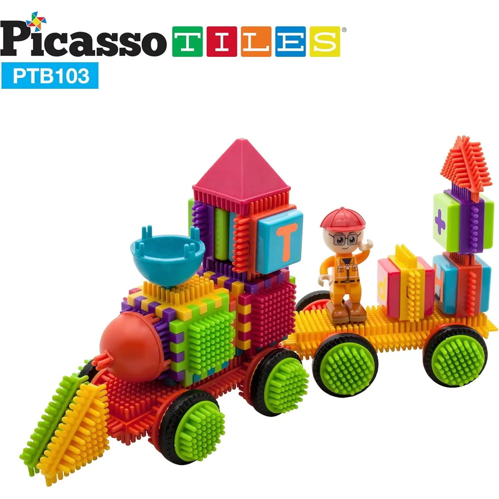 BLOQUES CONSTRUCCIÓN TREN Y ALFABETO PICASSOTILES